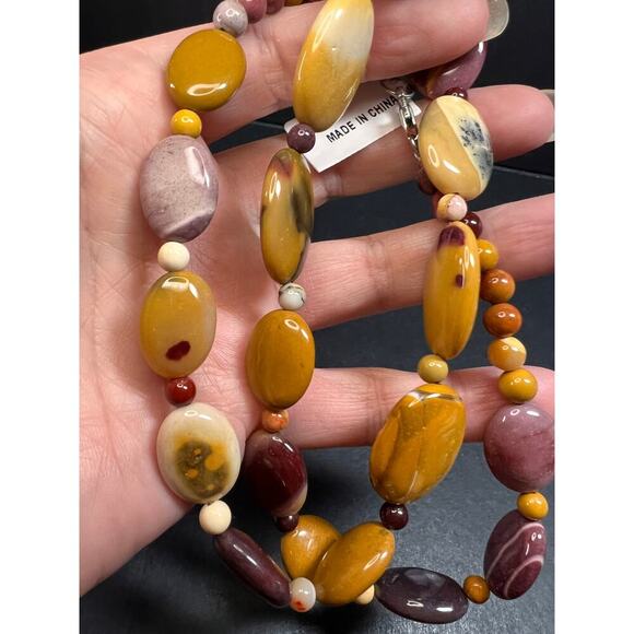 NEW Mookaite Jasper 24 inch necklace with sterling silver clasp - Picture 9 of 12